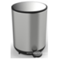 5L Round stainless steel pedal trash bin sanitary waste bin metal dustbin trash can metal container stainless